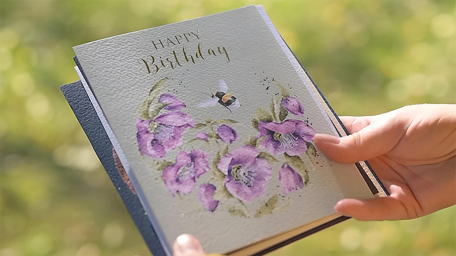 Открытка Ханны на фактурном картоне