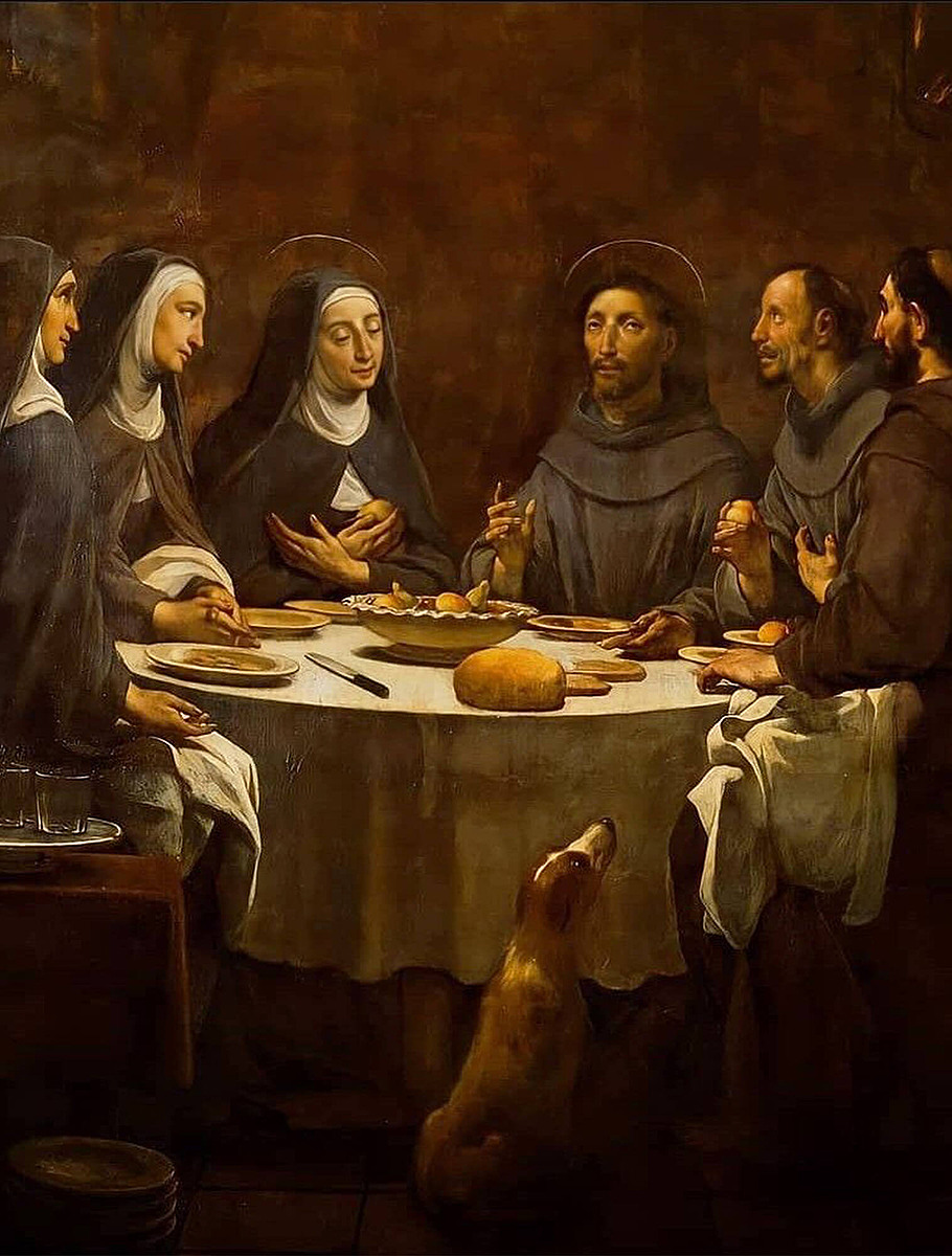 Святой Франциск и Святая Клара на Вечере в монастыре Святого Дамиана