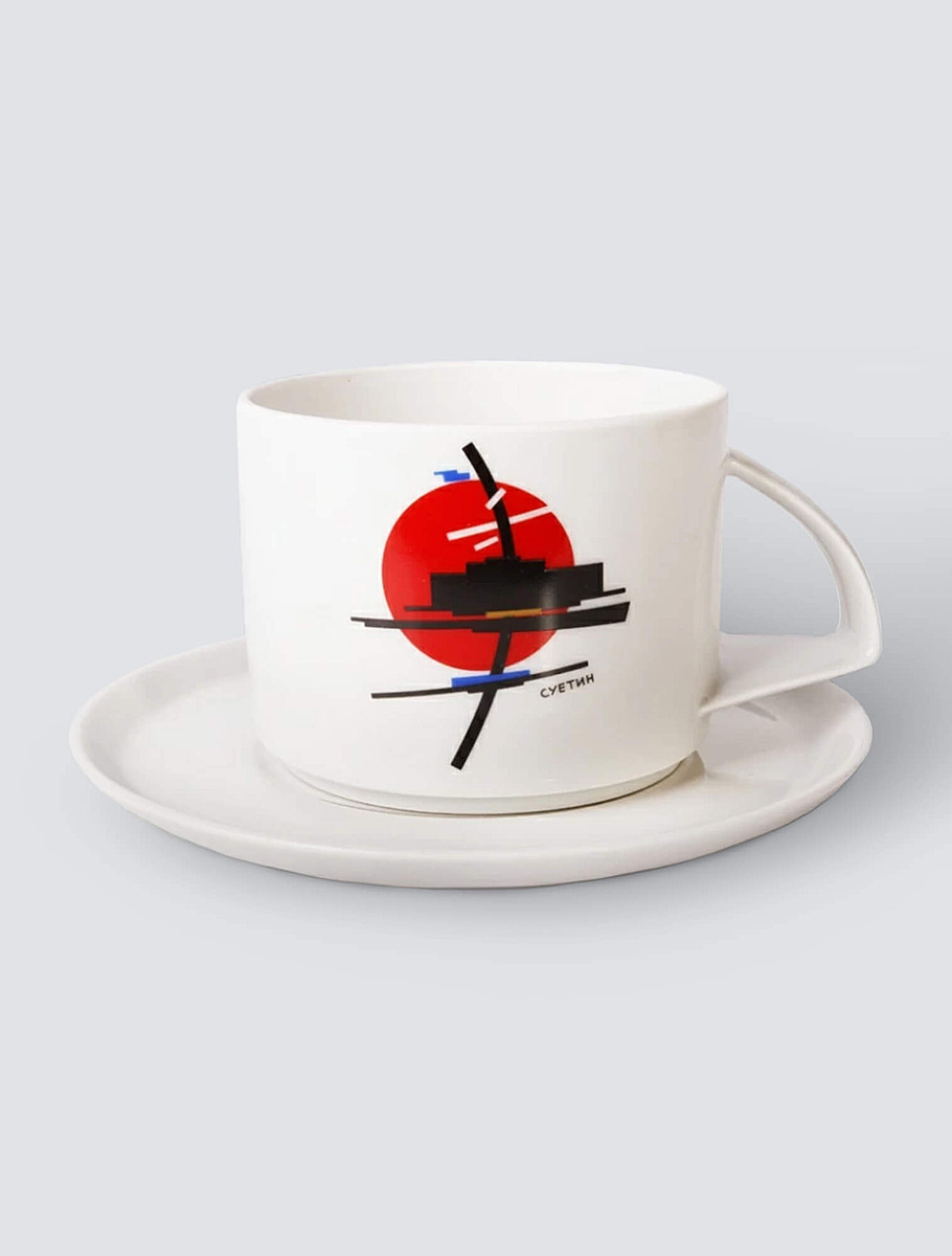 Чайная чашка с блюдцем «Баланс», современная коллекция агитфарфора