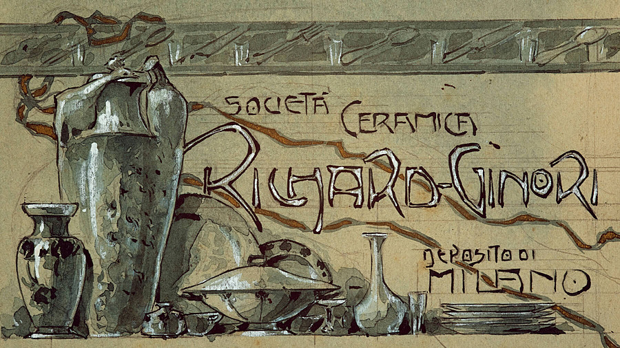 Рекламный плакат Richard-Ginori в стиле модерн, 1900-1910 гг.