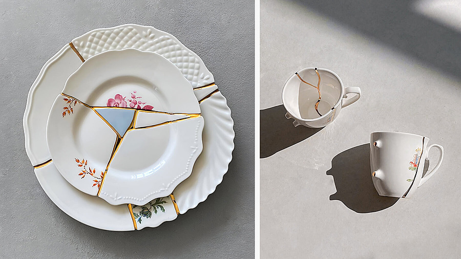 Коллекция посуды Kintsugi от бренда Seletti