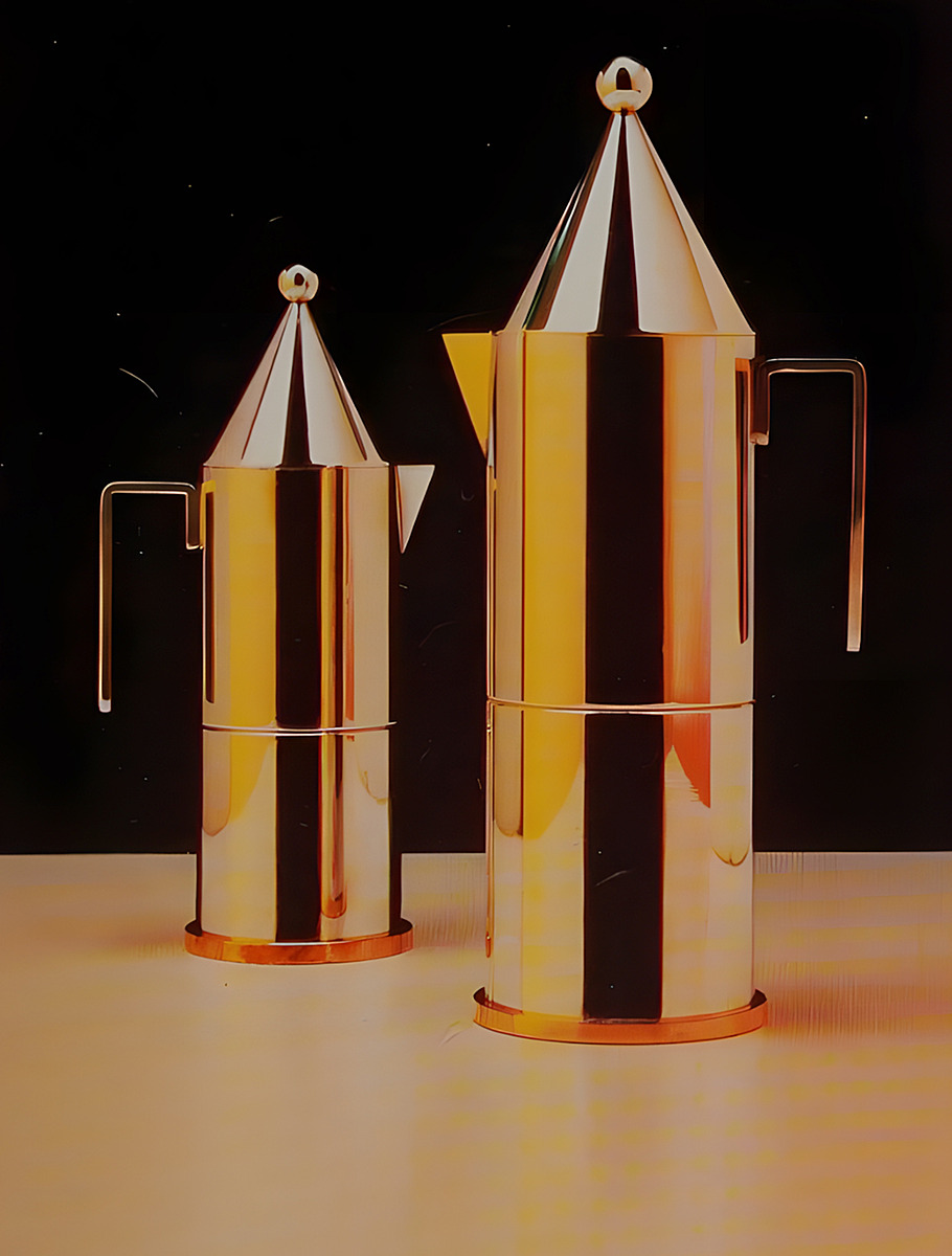 Архивное фото конической кофеварки Alessi
