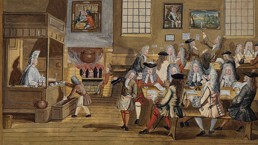 Лондонская кофейня, 1690‒1700 г. В таких заведениях подавали и чай, и кофе
