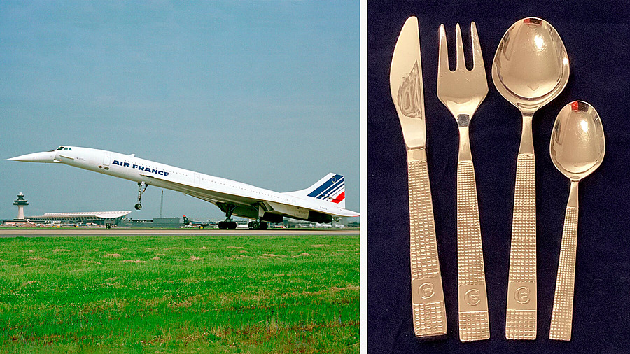 Самолет Concorde; Коллекция для Concorde с логотипом авиакомпании на ручках приборов