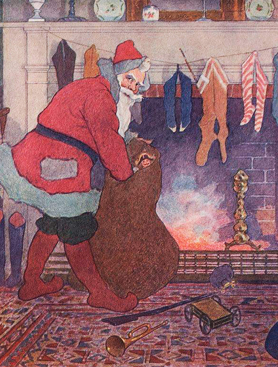 Санта-Клаус с мешком подарков