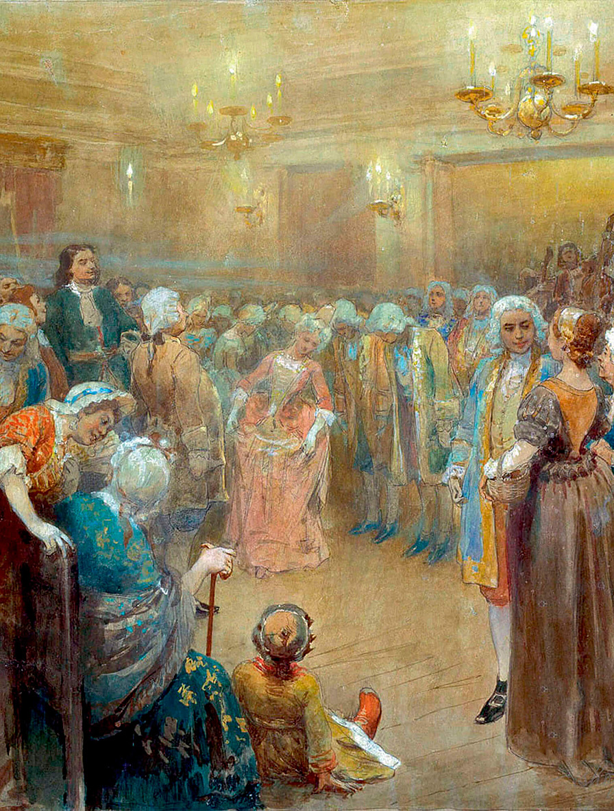 «Ассамблея при дворе Петра I » худ. Клавдий Лебедев