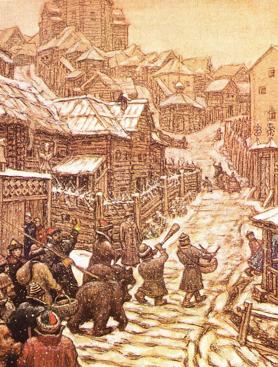 «Медведчики (развлечение). Старая Москва» худ. Аполлинария Васнецова