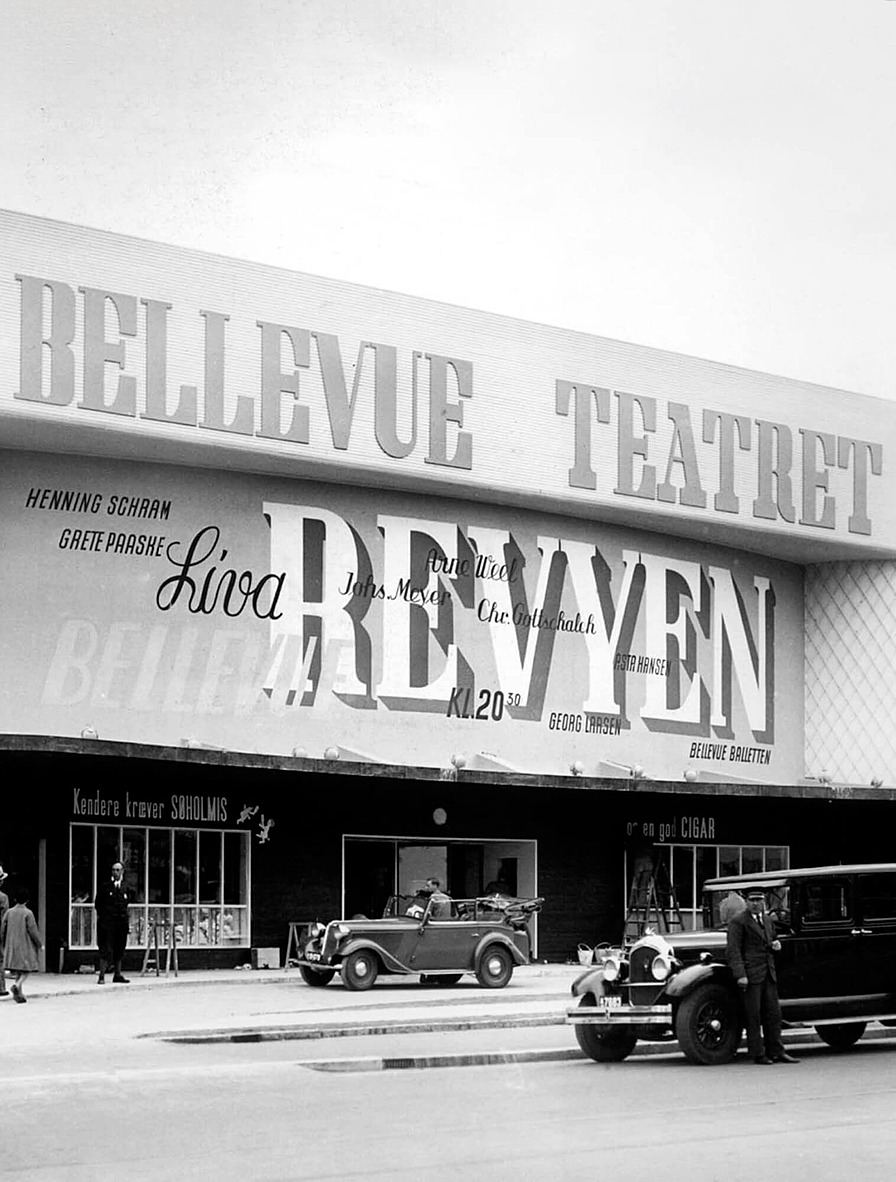 Фасад театра Bellevue во время открытия в 1936-37 годах