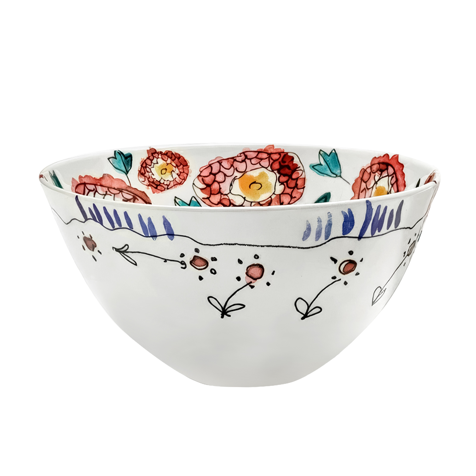 Сервировочный салатник Midnight Flowers, 22 см