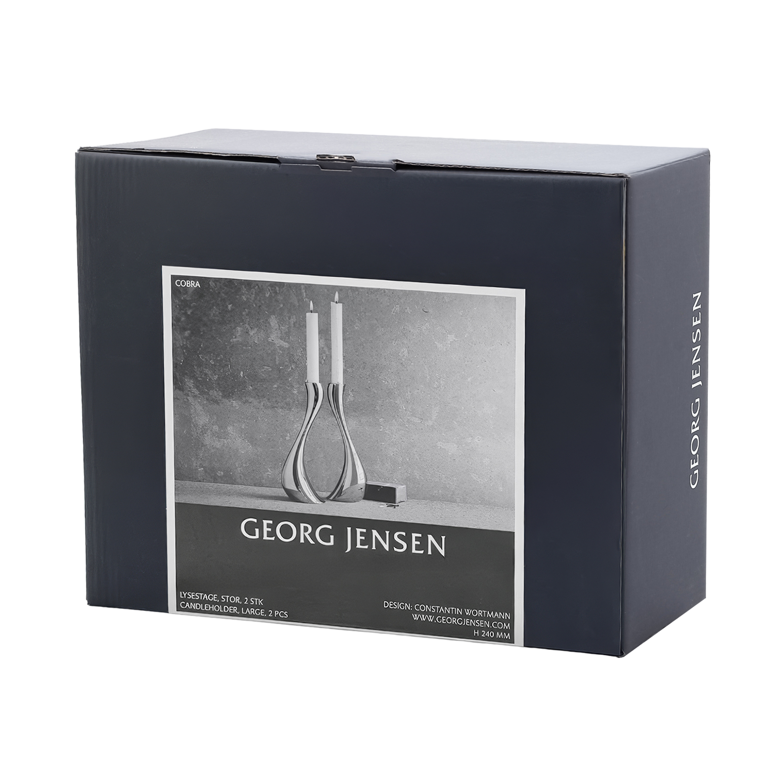 Набор из 2 подсвечников Cobra, 24 см от Georg Jensen