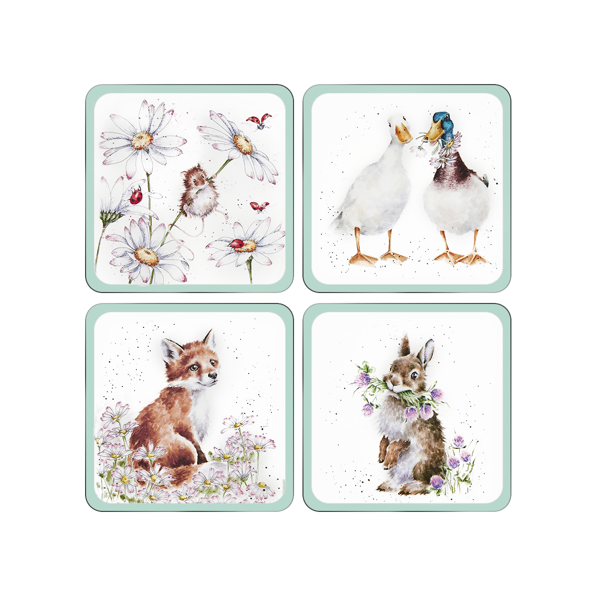 Набор из 4 подставок под стаканы и кружки Wrendale Designs, 11х11 см