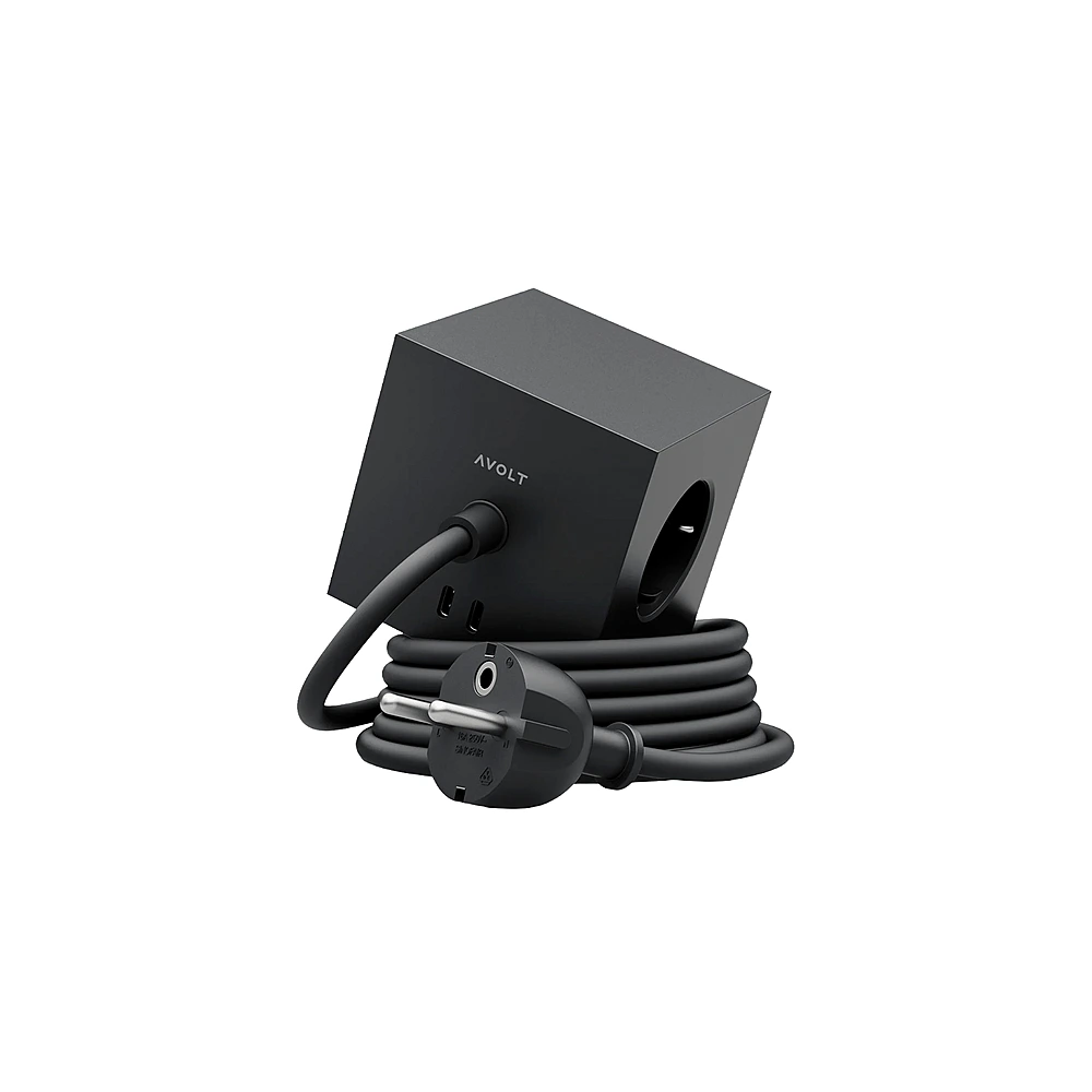 Удлинитель Square One с USB-C и 3 розетками, 1,8 м от Avolt