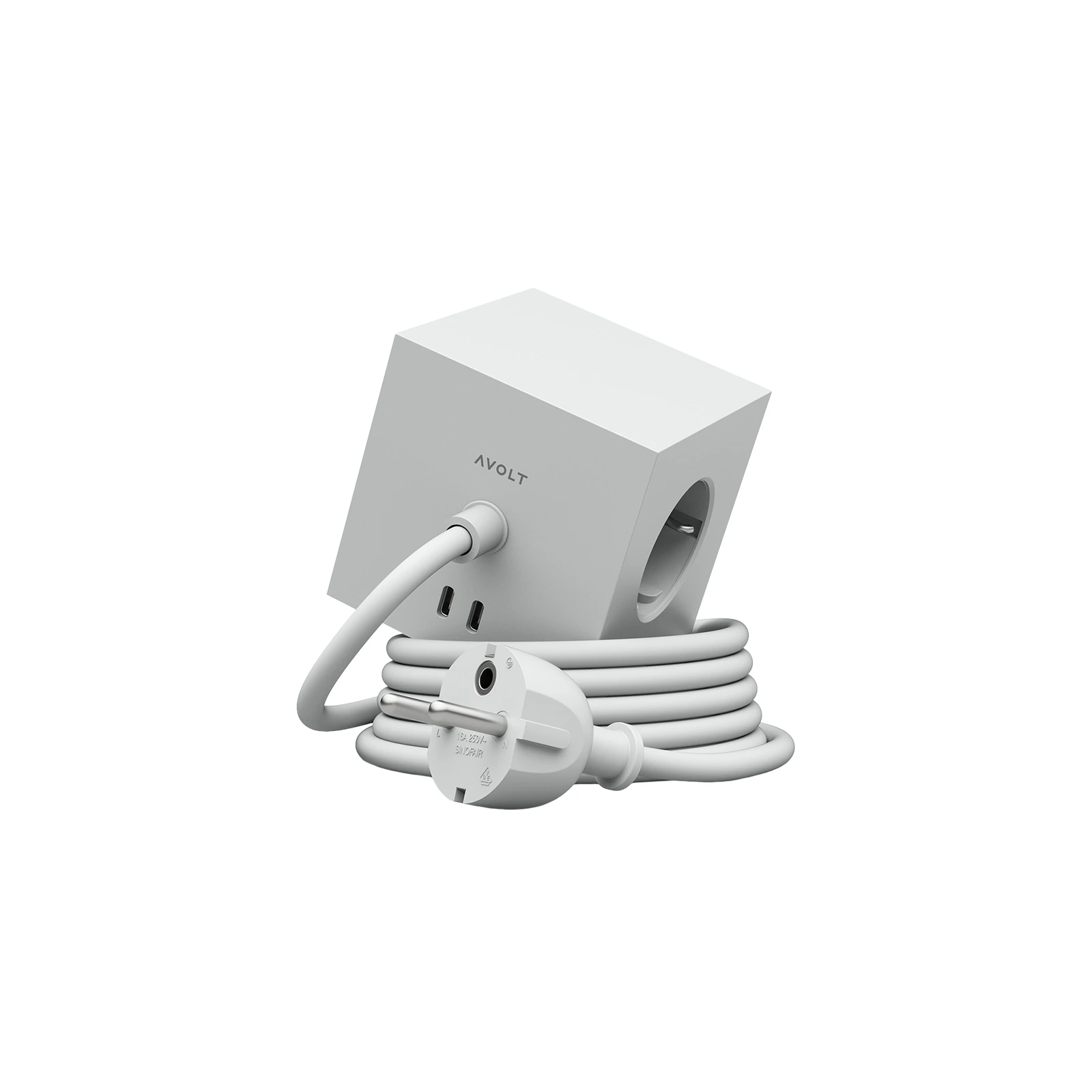 Удлинитель Square One с USB-C и 3 розетками, 1,8 м