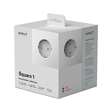 Удлинитель Square One с USB-C и 3 розетками, 1,8 м