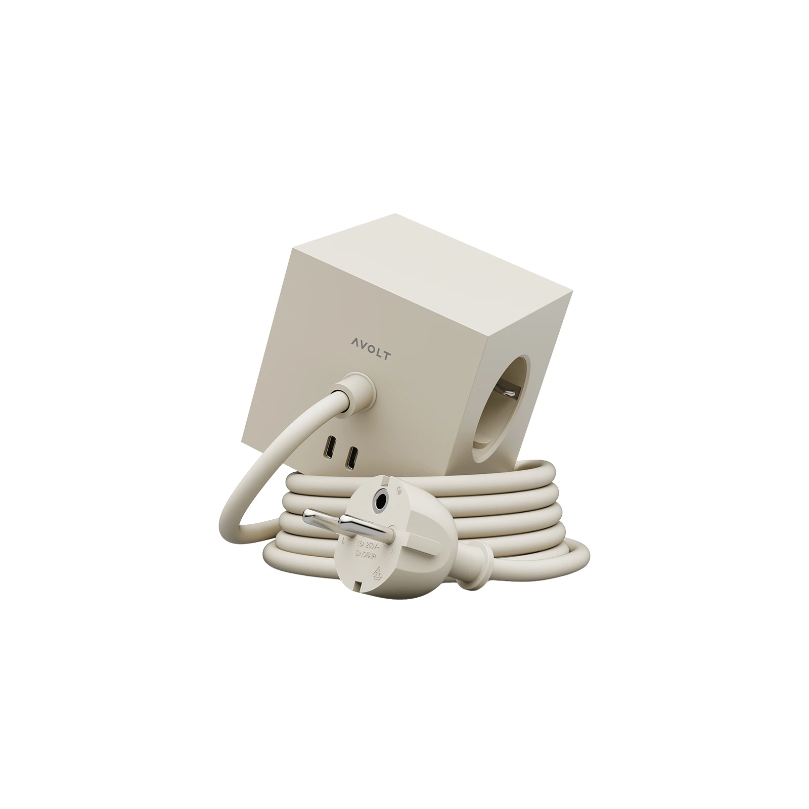 Удлинитель Square One с USB-C и 3 розетками, 1,8 м