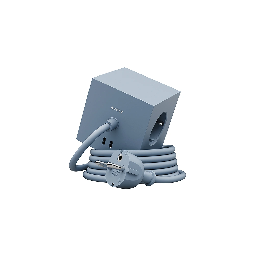 Удлинитель Square One с USB-C и 3 розетками, 1,8 м от Avolt