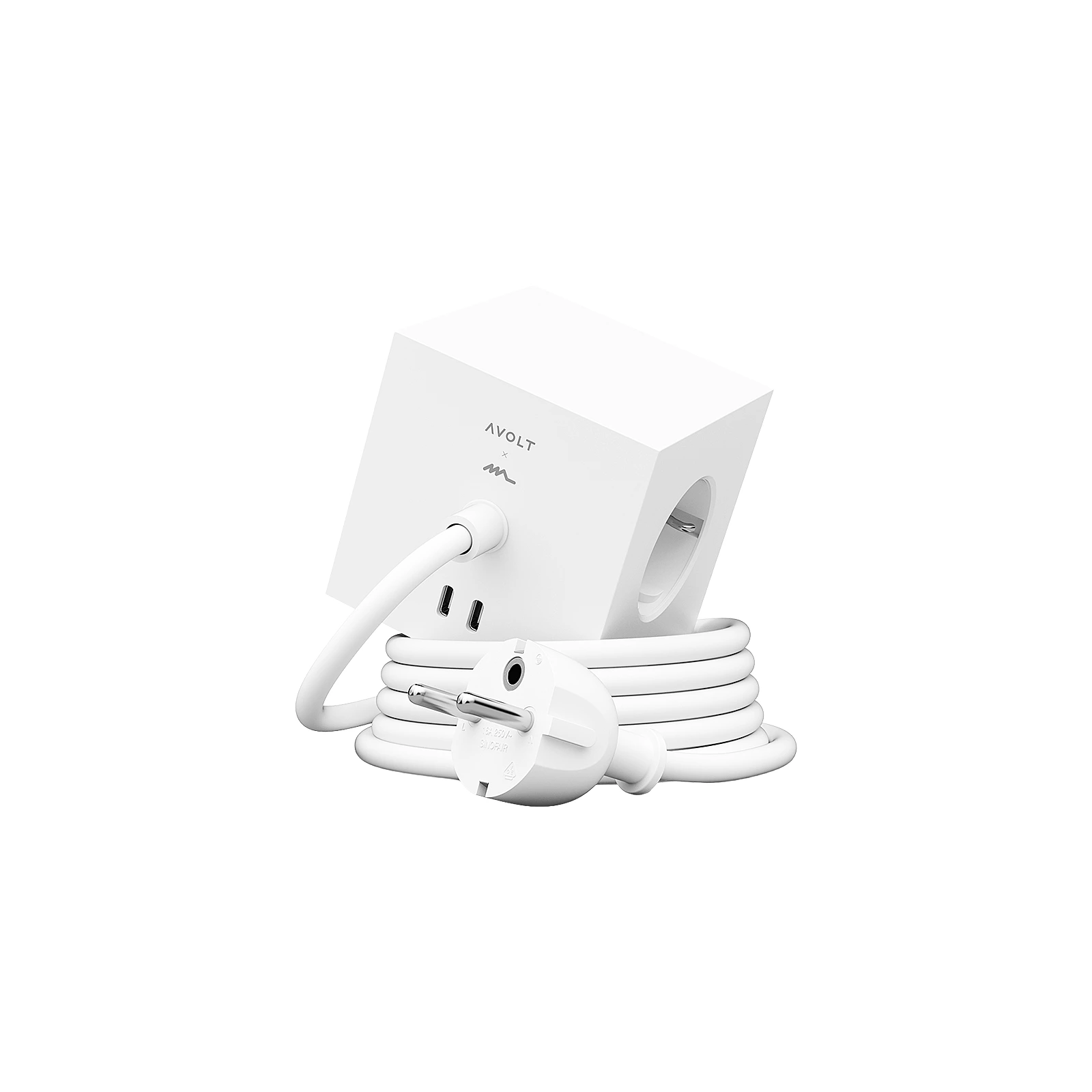 Удлинитель Square One с USB-C и 3 розетками, 1,8 м