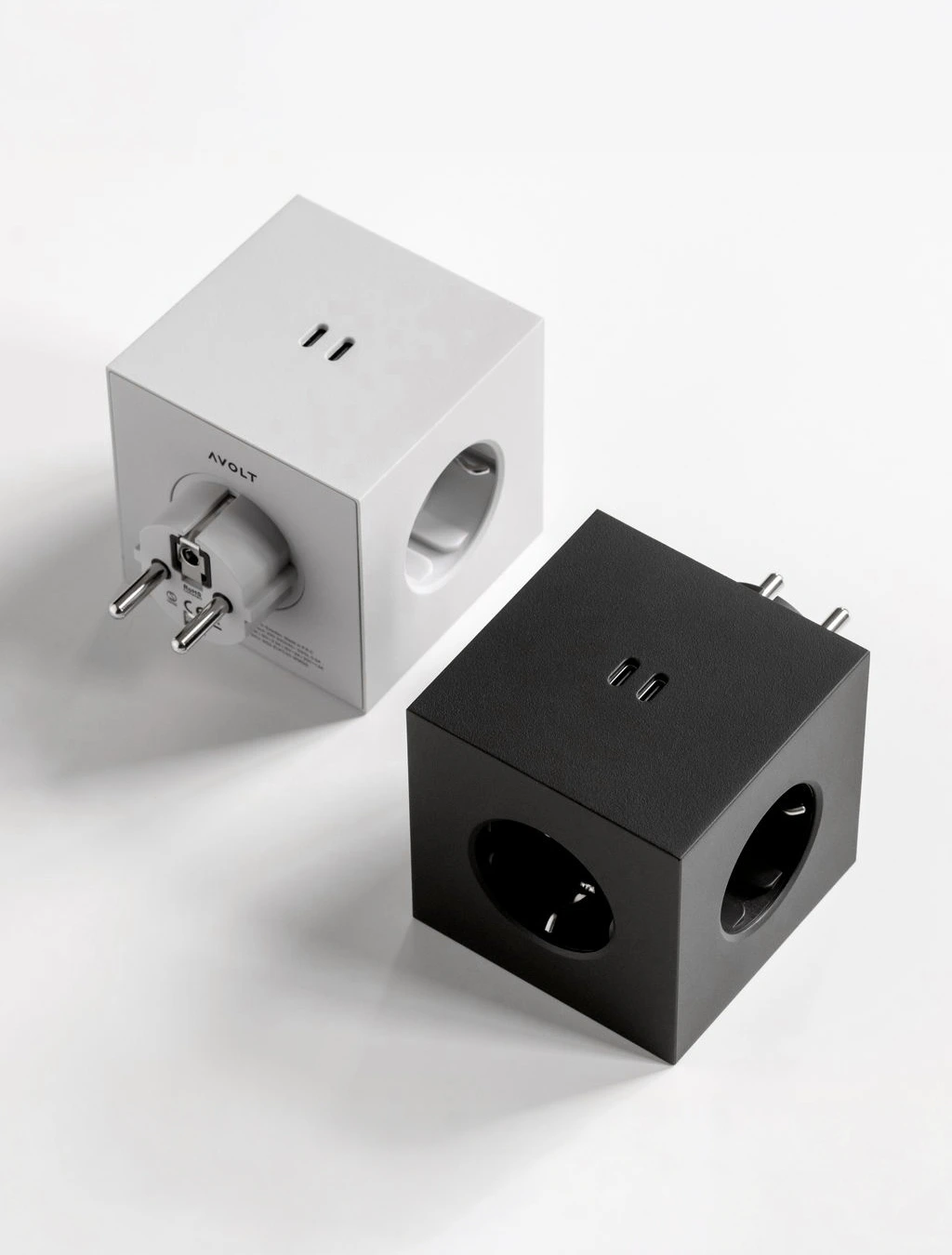 Разветвитель Square Two с USB-C и 3 розетками, 7,5х7,5 см