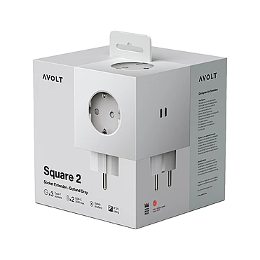 Разветвитель Square Two с USB-C и 3 розетками, 7,5х7,5 см