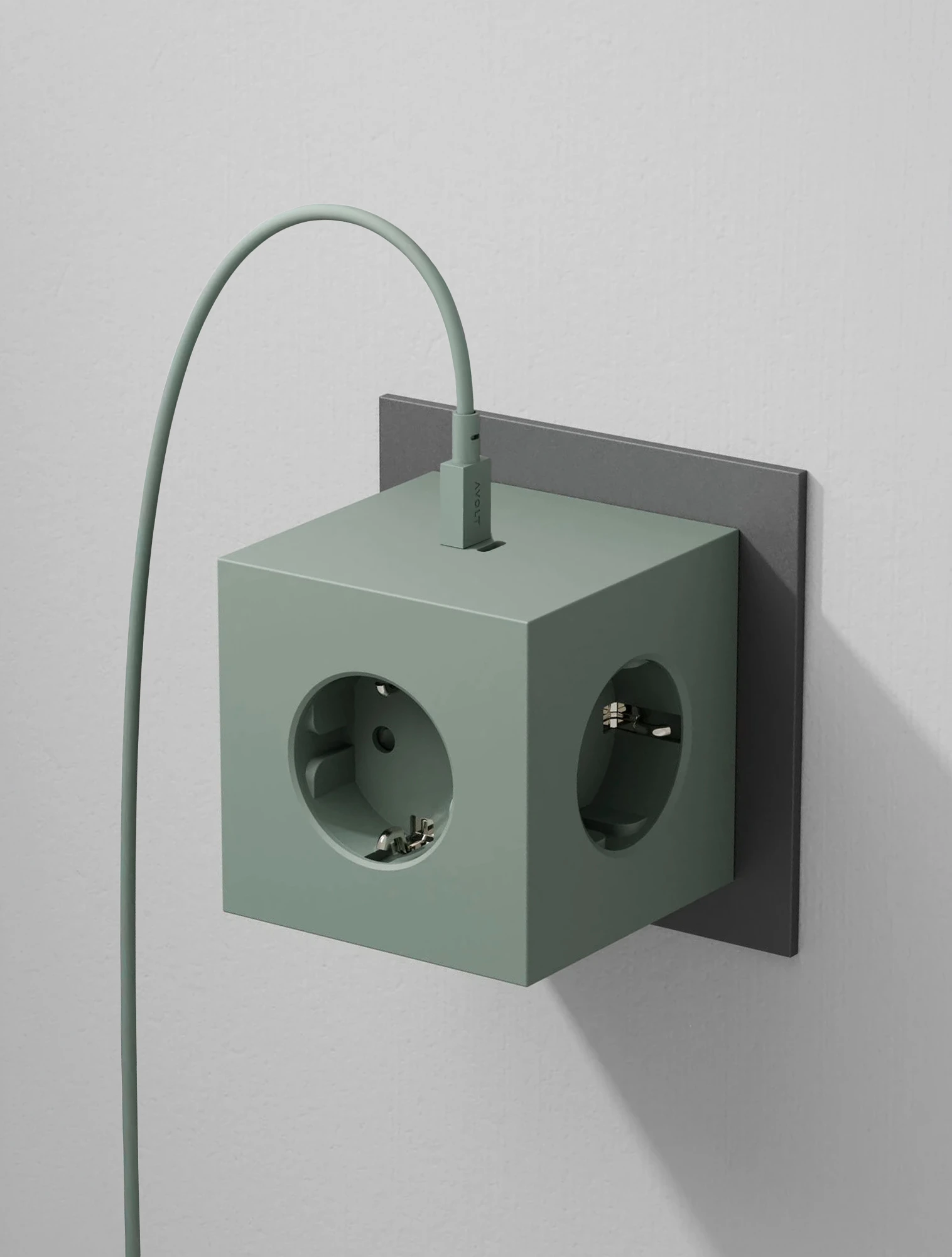 Разветвитель Square Two с USB-C и 3 розетками, 7,5х7,5 см