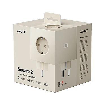 Разветвитель Square Two с USB-C и 3 розетками, 7,5х7,5 см