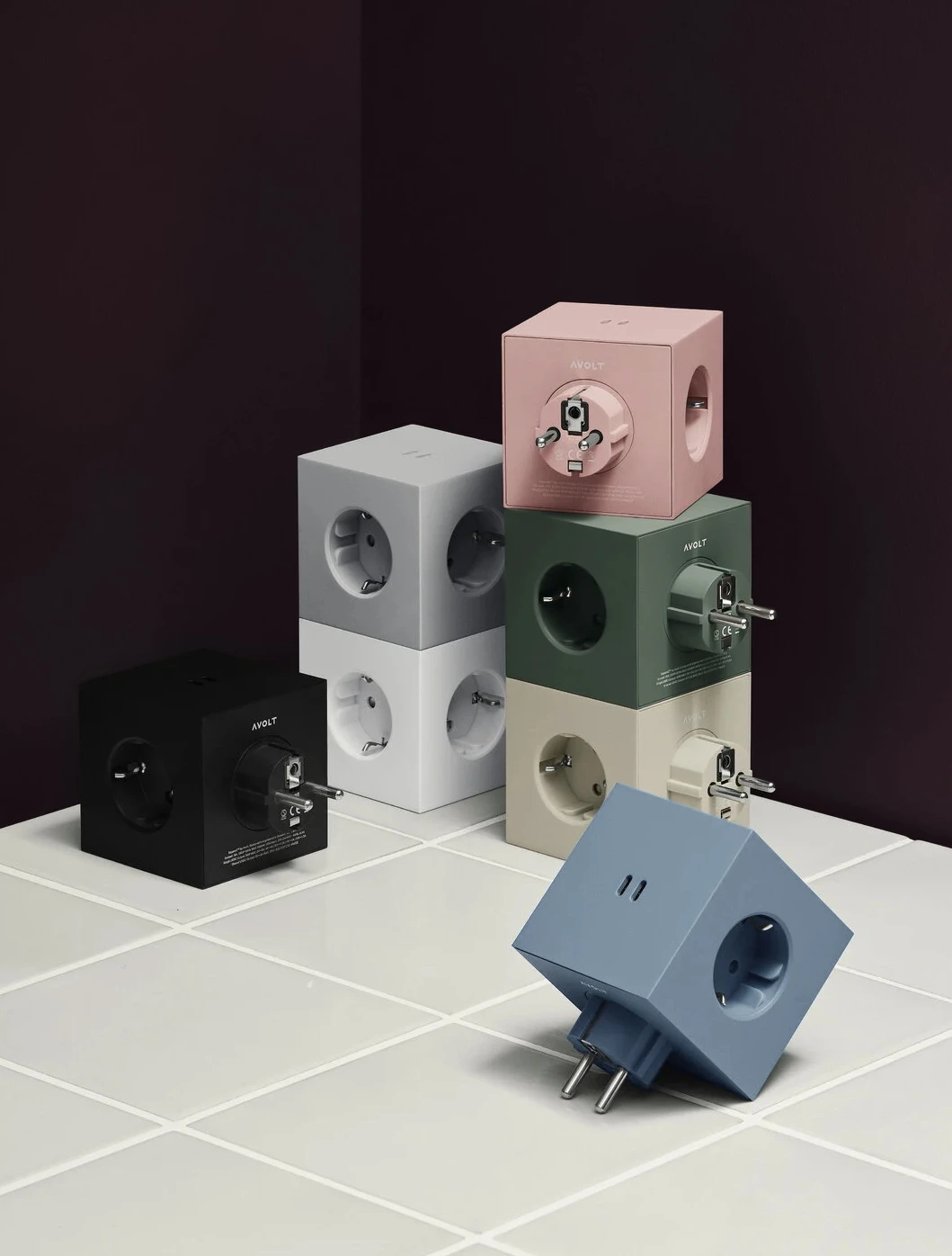 Разветвитель Square Two с USB-C и 3 розетками, 7,5х7,5 см