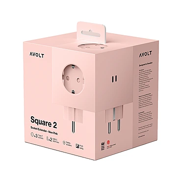 Разветвитель Square Two с USB-C и 3 розетками, 7,5х7,5 см