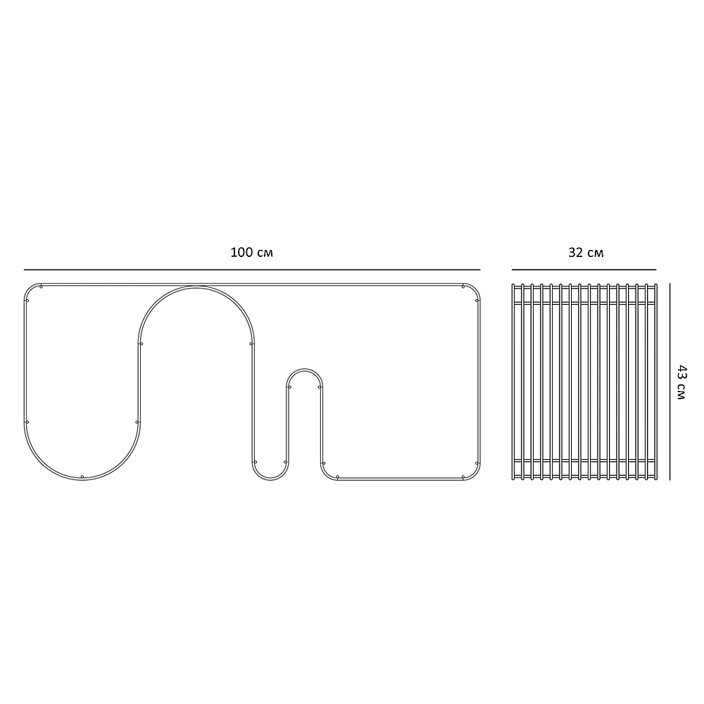 Журнальный стол Curva, 100x32x43 см от AYTM