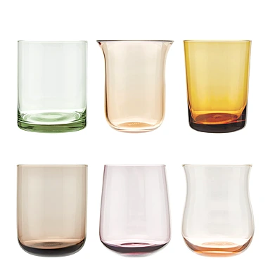Набор из 6 стаканов для воды Diseguale Amber/Pink