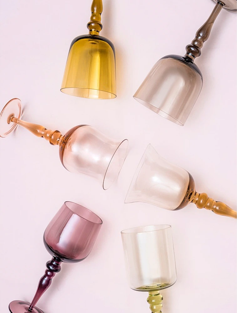 Набор из 6 бокалов для белого вина Diseguale Amber/Pink от Bitossi Home