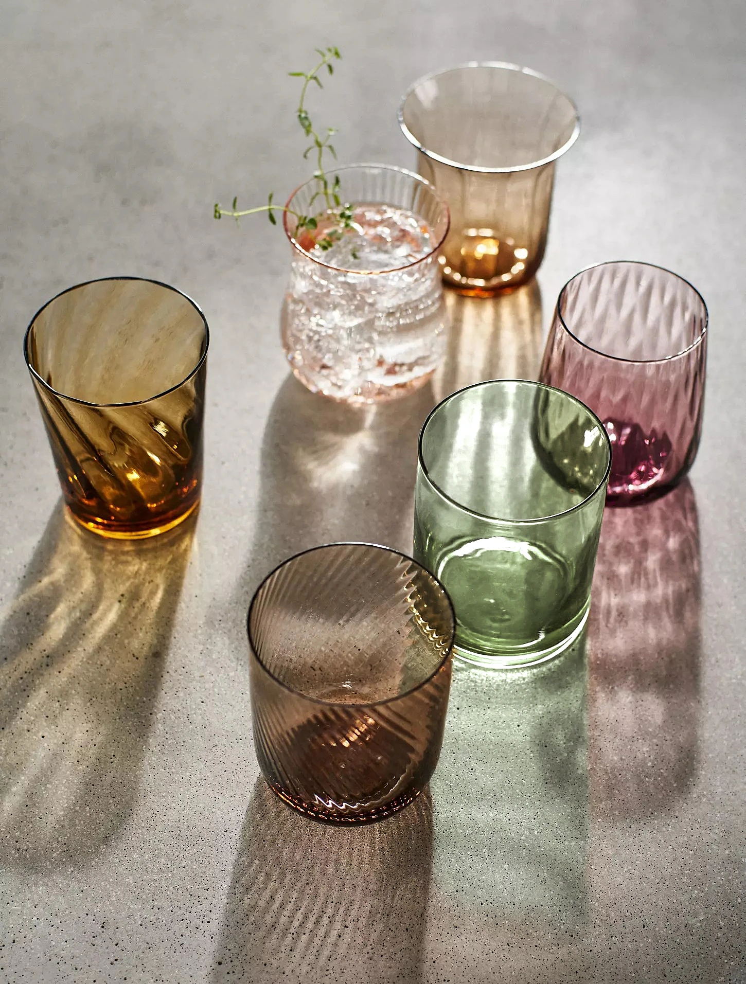 Набор из 6 стаканов для воды Diseguale Amber/Pink