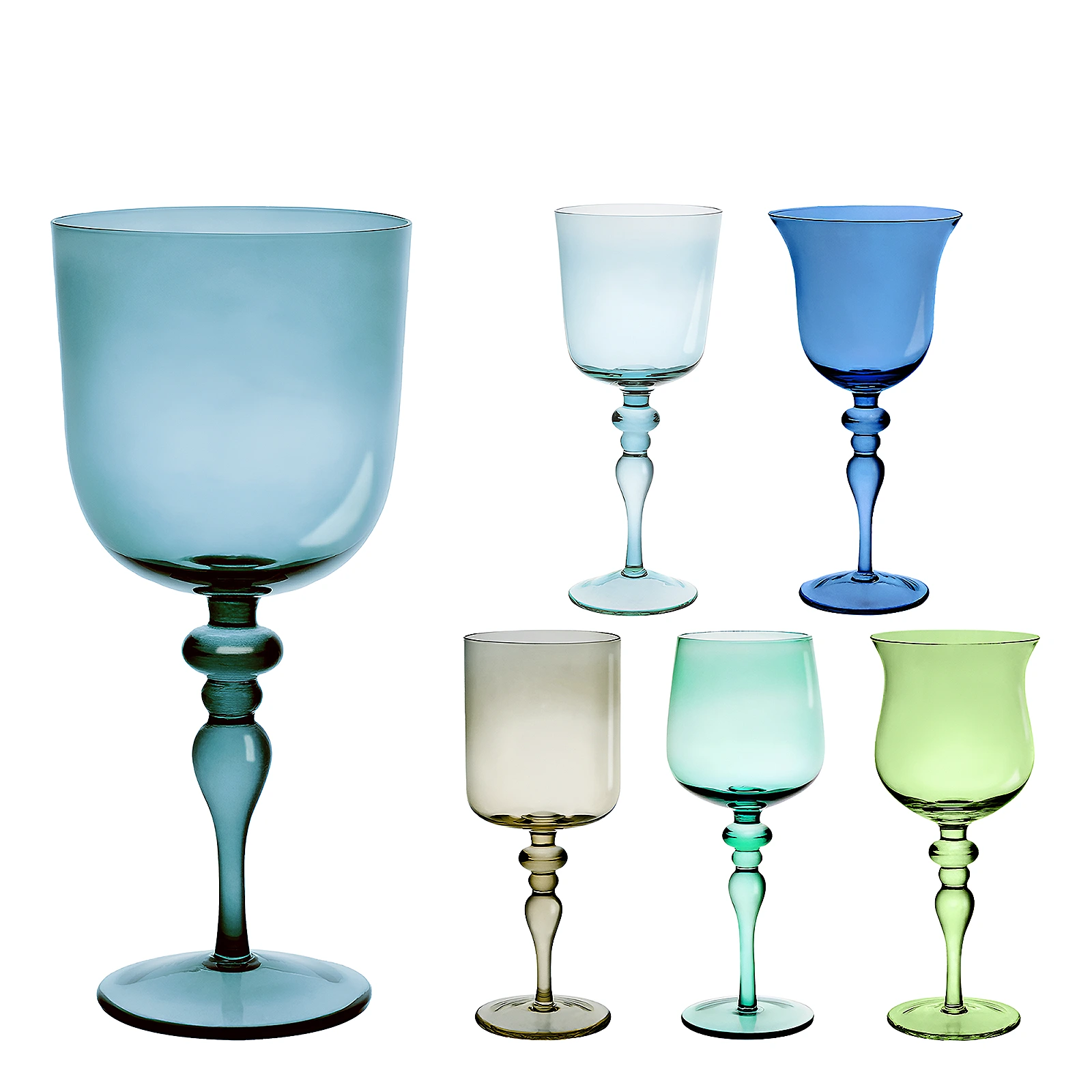 Набор из 6 бокалов для белого вина Diseguale Blue/Green