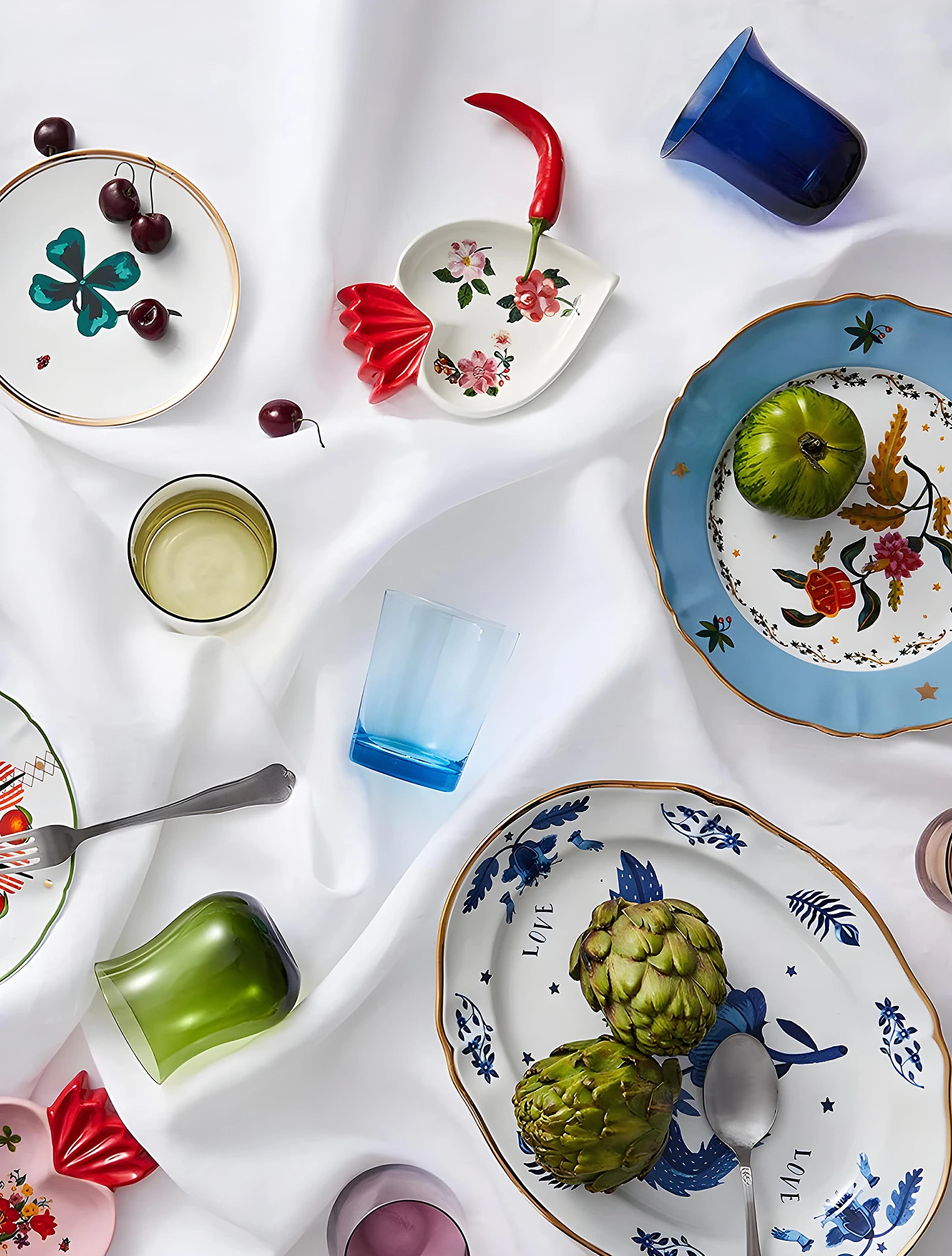 Набор из 6 стаканов для воды Diseguale Blue/Green