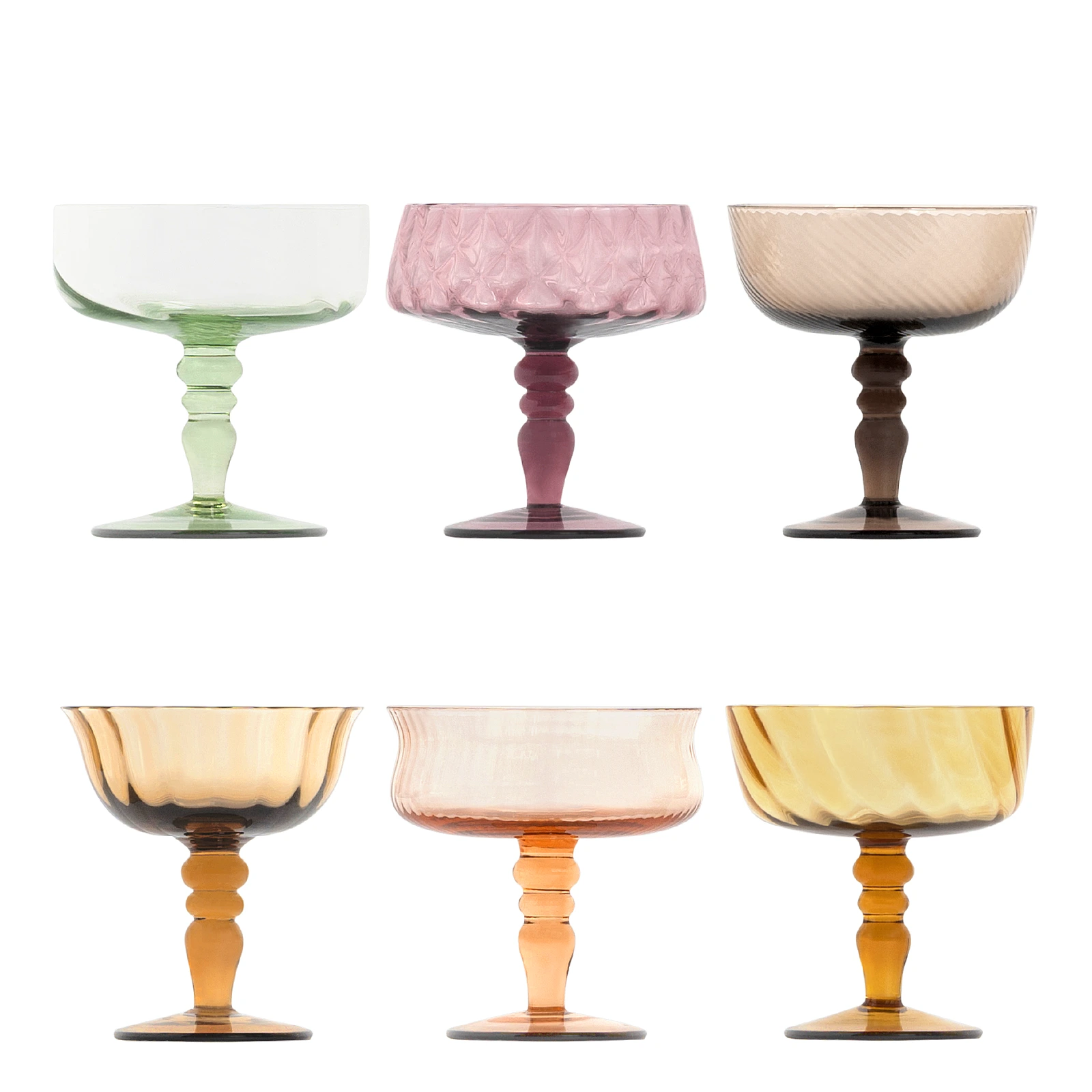 Набор из 6 креманок Diseguale Amber/Pink, 160 мл