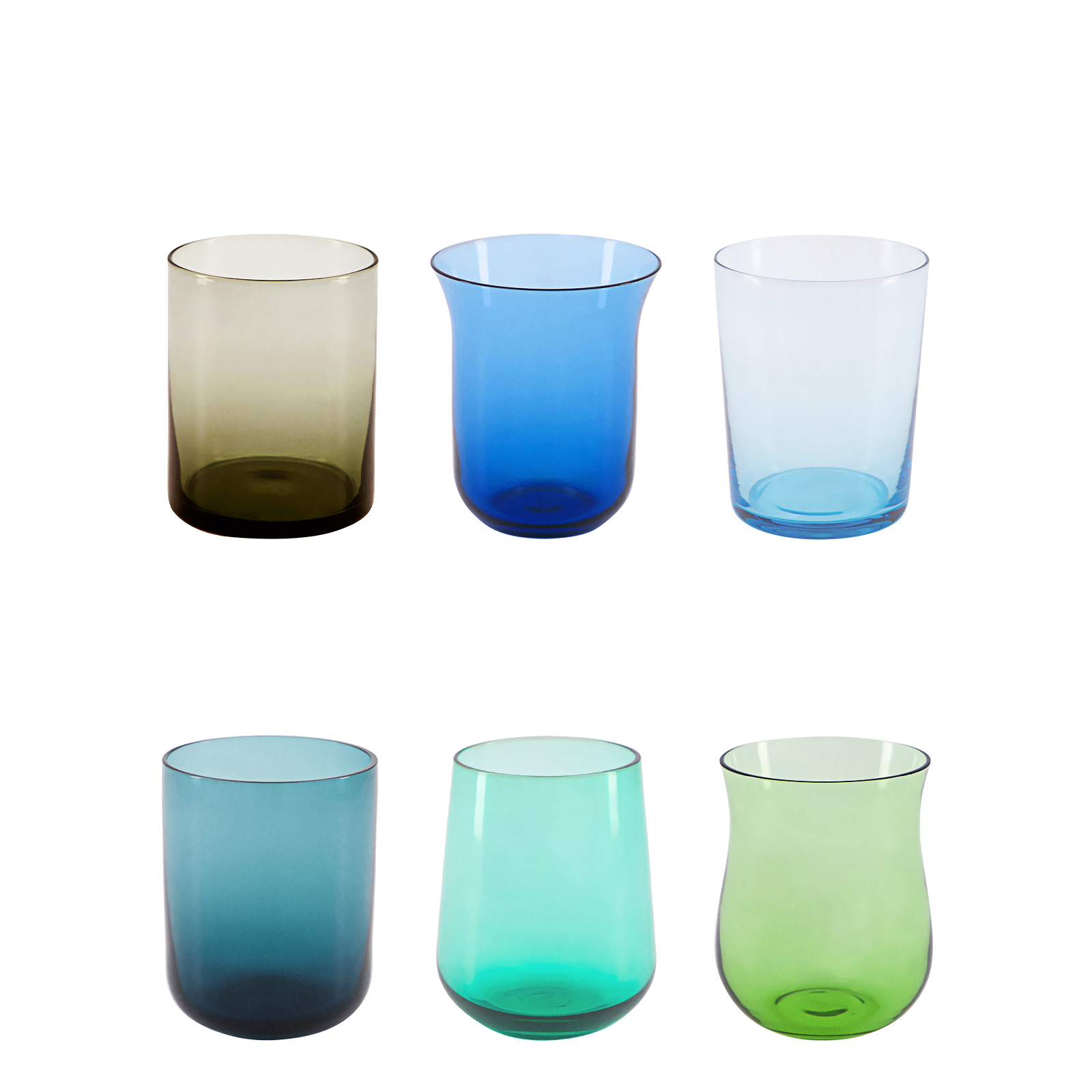 Набор из 6 стопок Diseguale Blue/Green