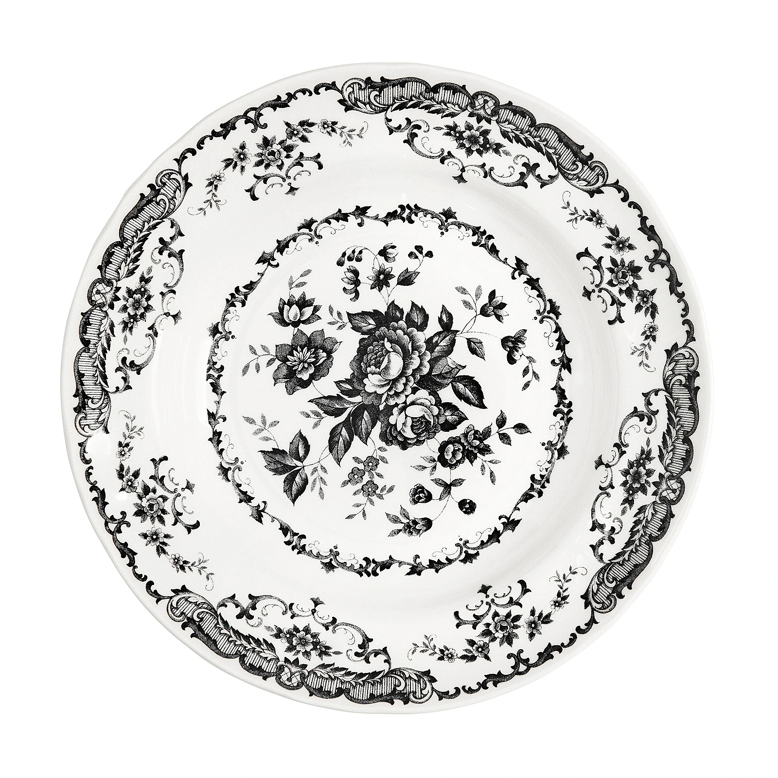 Суповая тарелка Rose Black, 23,5 см