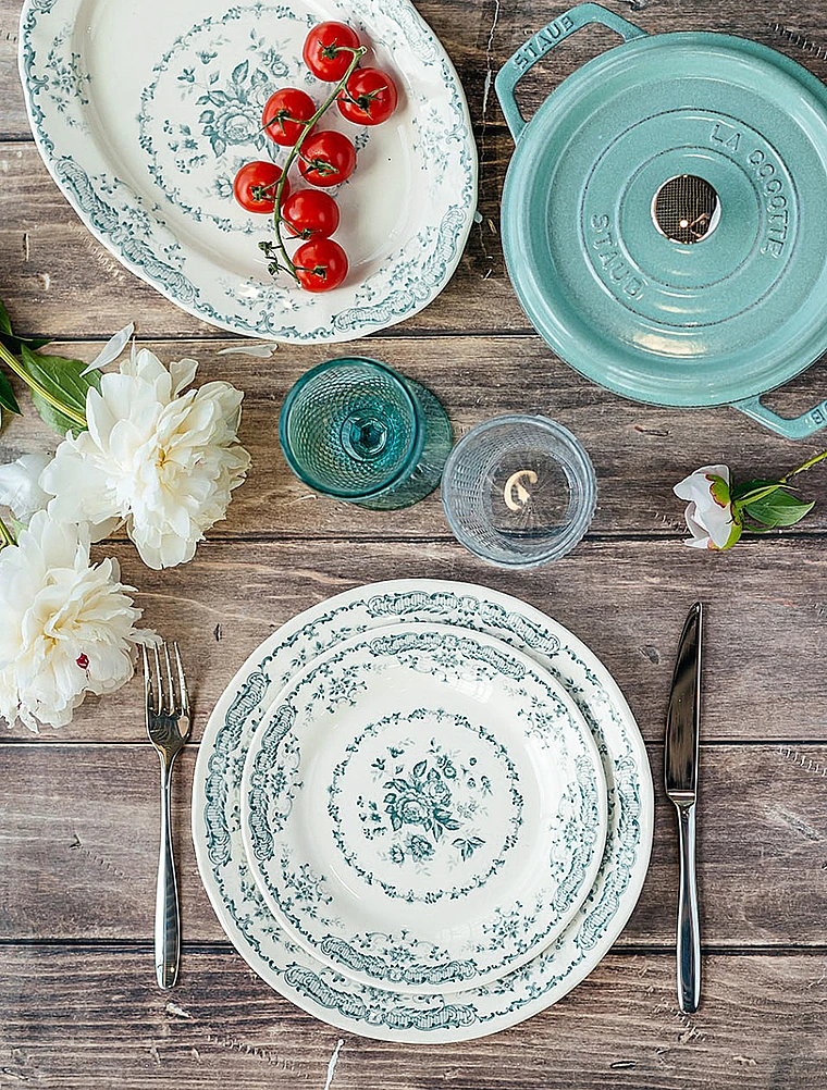 Закусочная тарелка Rose Turquoise, 20,5 см от Bitossi Home