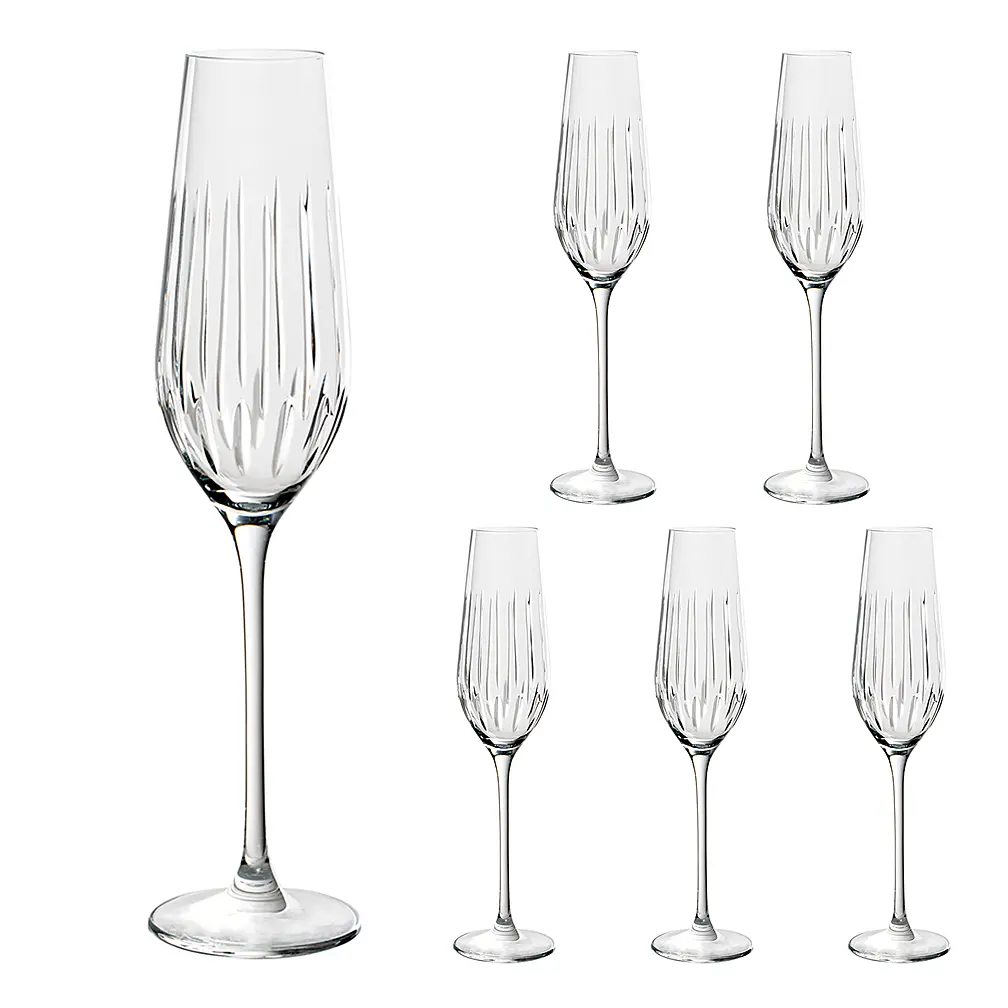 Набор из 6 бокалов для шампанского Luxor, 230 мл от Cristal de Paris