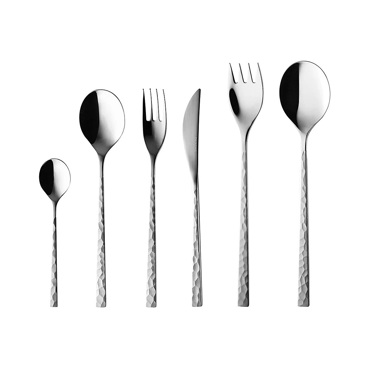 Набор столовых приборов Fuse Hammered на 12 персон, 50 пр.