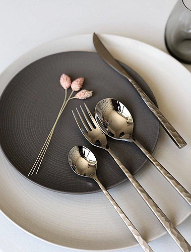 Набор столовых приборов Fuse Hammered на 12 персон, 50 пр.