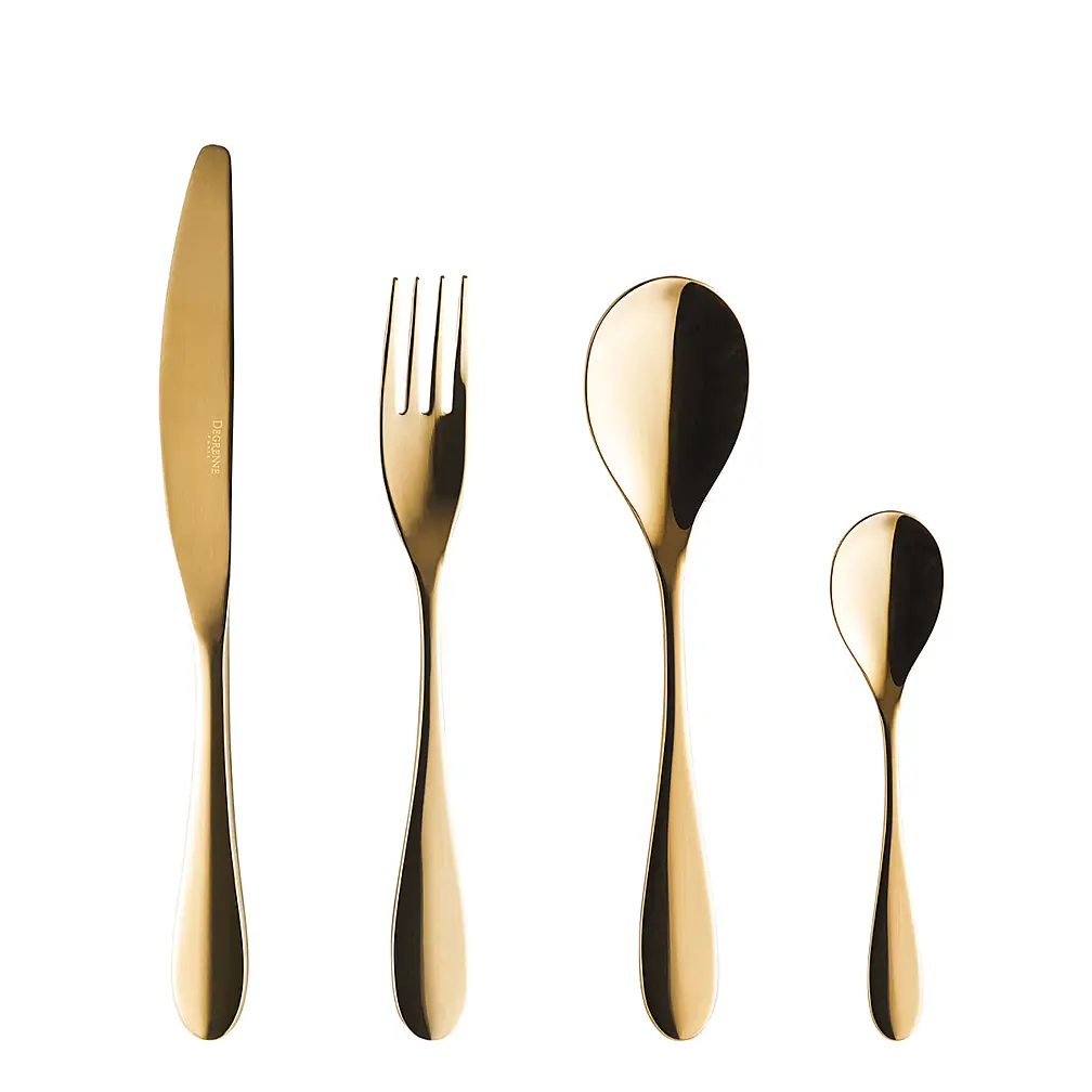 Набор столовых приборов Onde Gold на 6 персон, 24 пр. от Degrenne