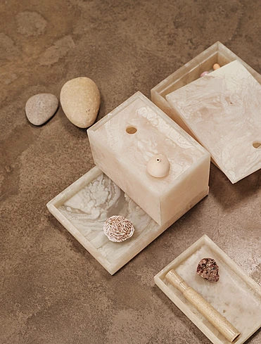 Декоративный поднос для ванной Mist, 15x10 см