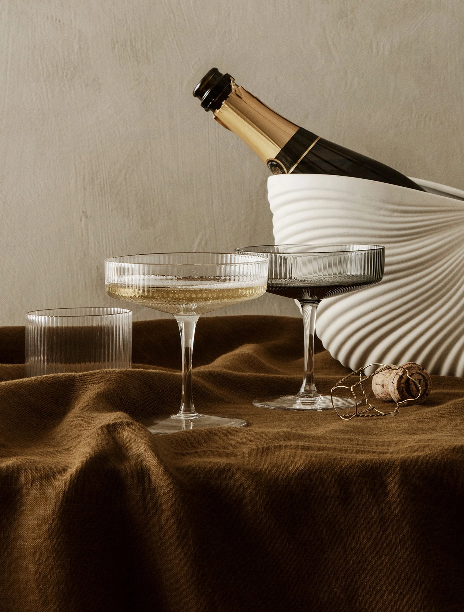 Набор из 2 бокалов для шампанского и мартини Ripple, 150 мл