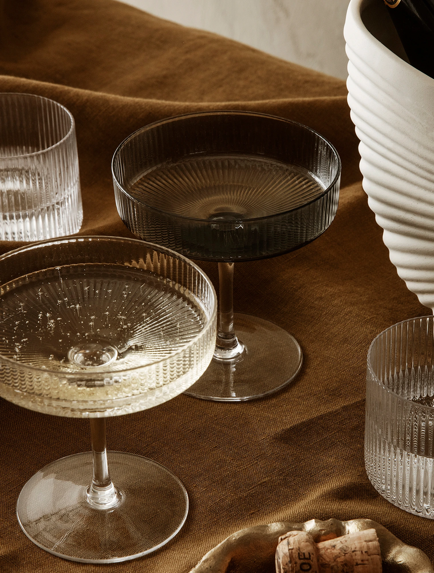 Набор из 2 бокалов для шампанского и мартини Ripple, 150 мл