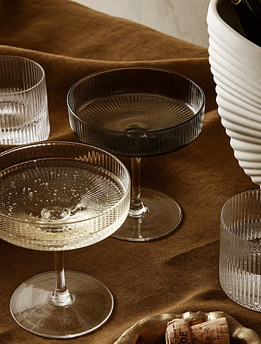 Набор из 2 бокалов для шампанского и мартини Ripple, 150 мл