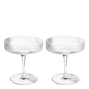 Набор из 2 бокалов для шампанского и мартини Ripple, 150 мл