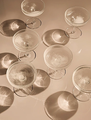 Набор из 2 бокалов для шампанского и мартини Ripple, 150 мл