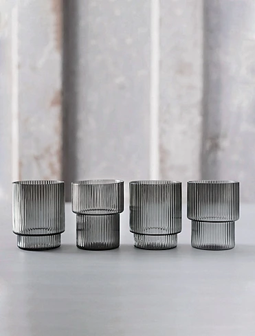 Набор из 4 стаканов для воды Ripple, 200 мл