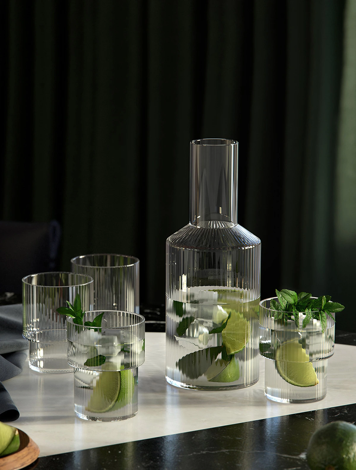 Набор из 4 стаканов для воды Ripple, 200 мл