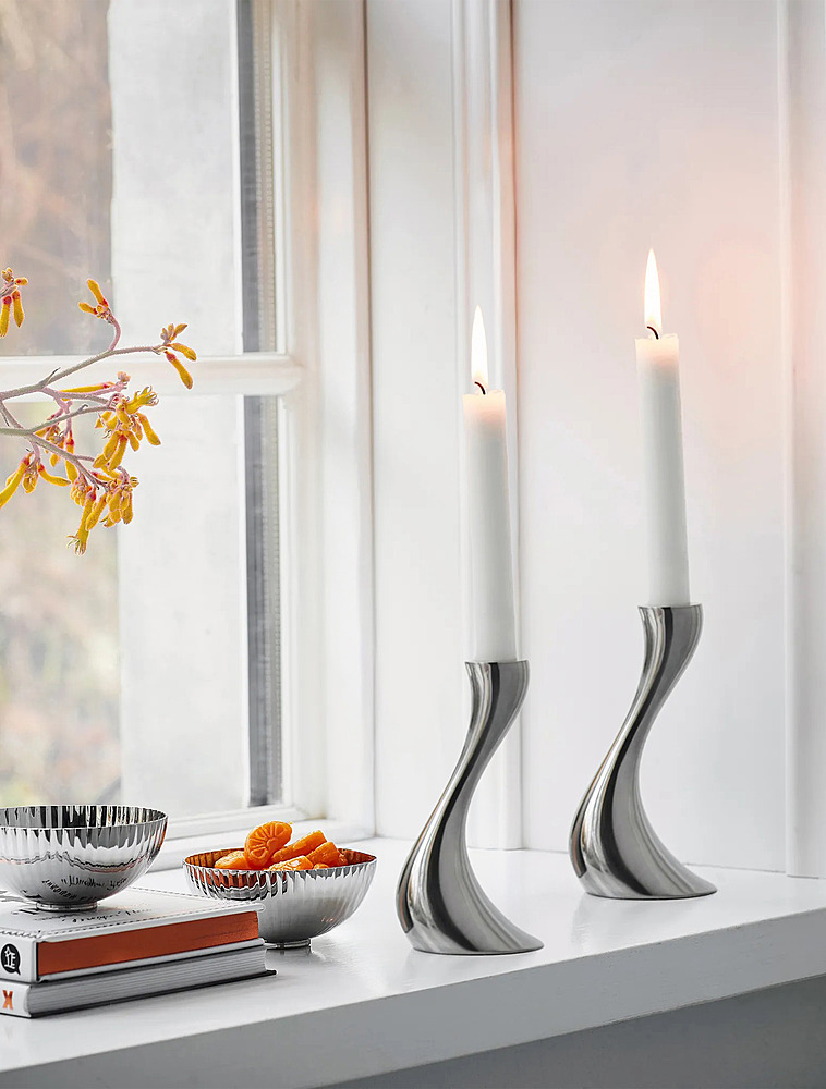 Набор из 2 подсвечников Cobra, 16 см от Georg Jensen